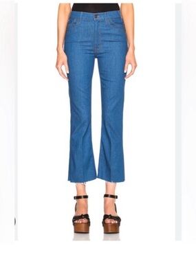 MOTHER Sunny Hustler Frayed High Rise Jeans Tequila Sunrise Sz 30